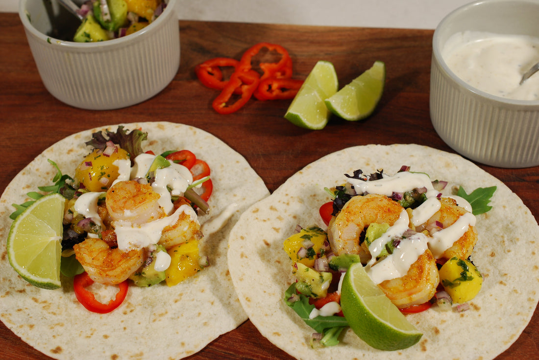 Räktacos med mango och avokado
