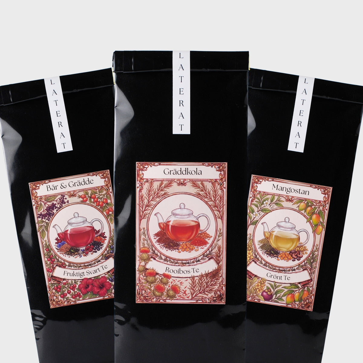 Utvalt Tepaket - Gräddkola, Mangostan och Bär & Grädde - 3 x 100g